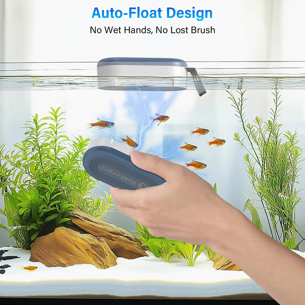 fishkeeper Aquarium Glass Cleaner, Double Side Algae Scraper with 2 Blades