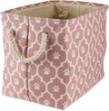 Bone Dry 6192 Pet Storage Collection Lattice Paw Print, Medium Rectangle, Rose