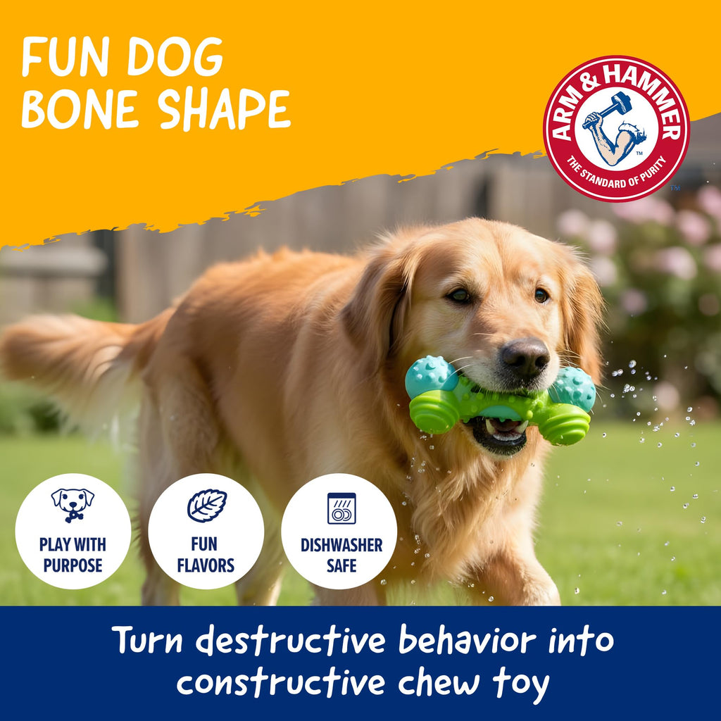 Arm & Hammer Nubbies Duality Bone Dental Dog Chew Toy, Apple Flavor, 24-Pk