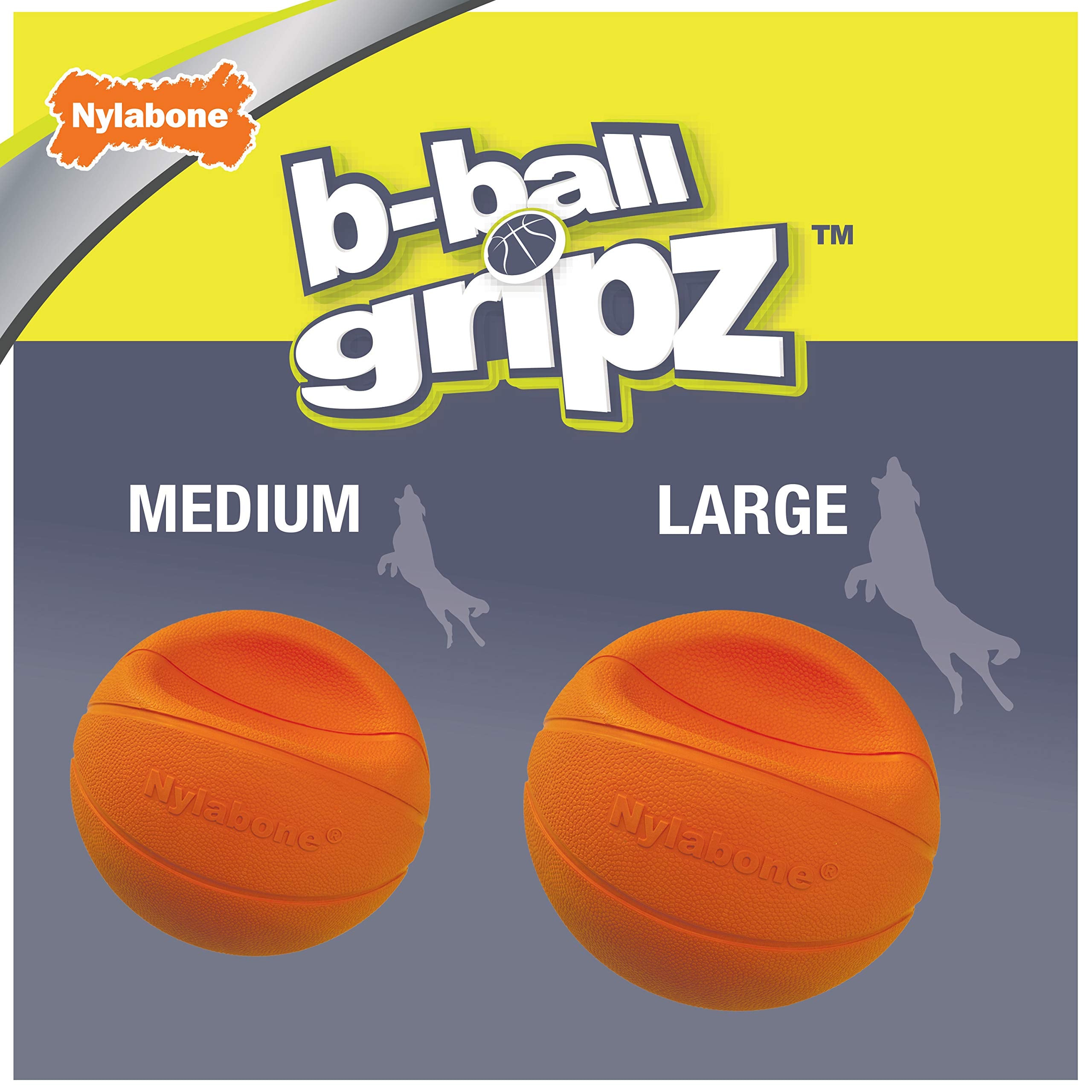 Nylabone Power Play Basketball Gripz Dog Play Toy, Medium