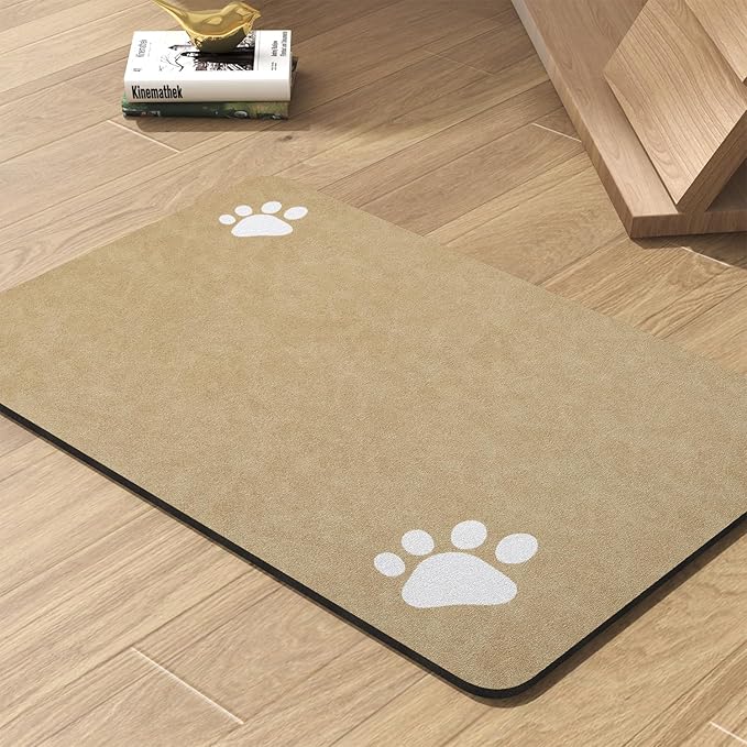 Pet Feeding Mat-Absorbent Dog Mat for Food and Water Bowl-No Stains Quick Dry Water Dispenser Mat-Dog Accessories Pet Supplies-Bowl for Messy Drinkers（BLUEDOGS