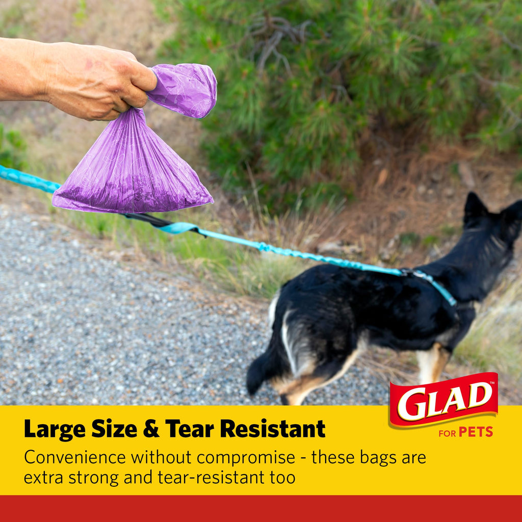 Glad for Pets Scented Dog Waste Bags, Lavender Scent, Purple, 90 Count