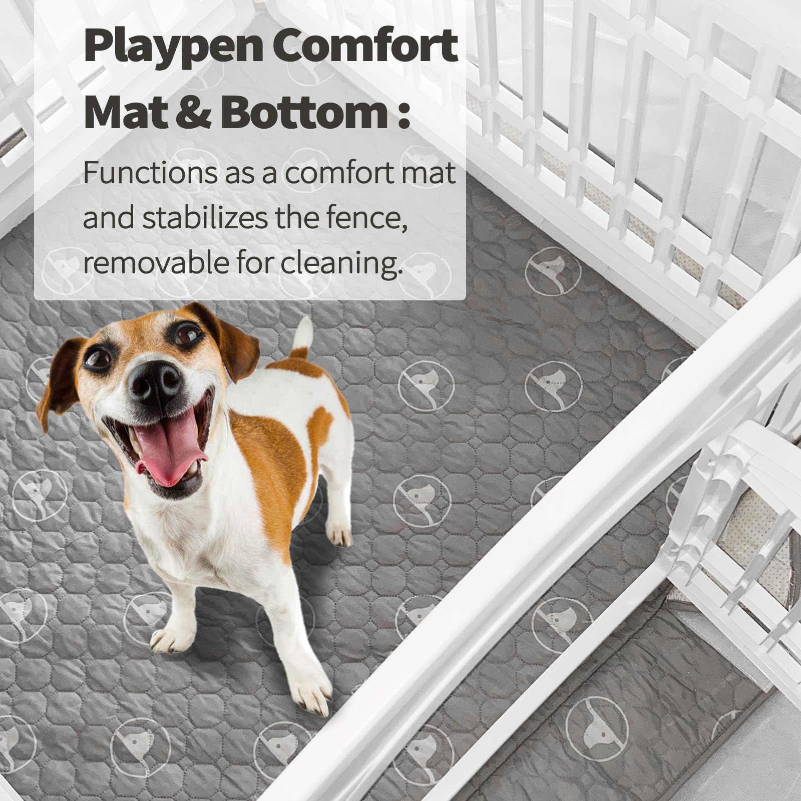 PJYuCien Playpen Bottom Pad for 36'' Width 4 Panel Pen, Gray