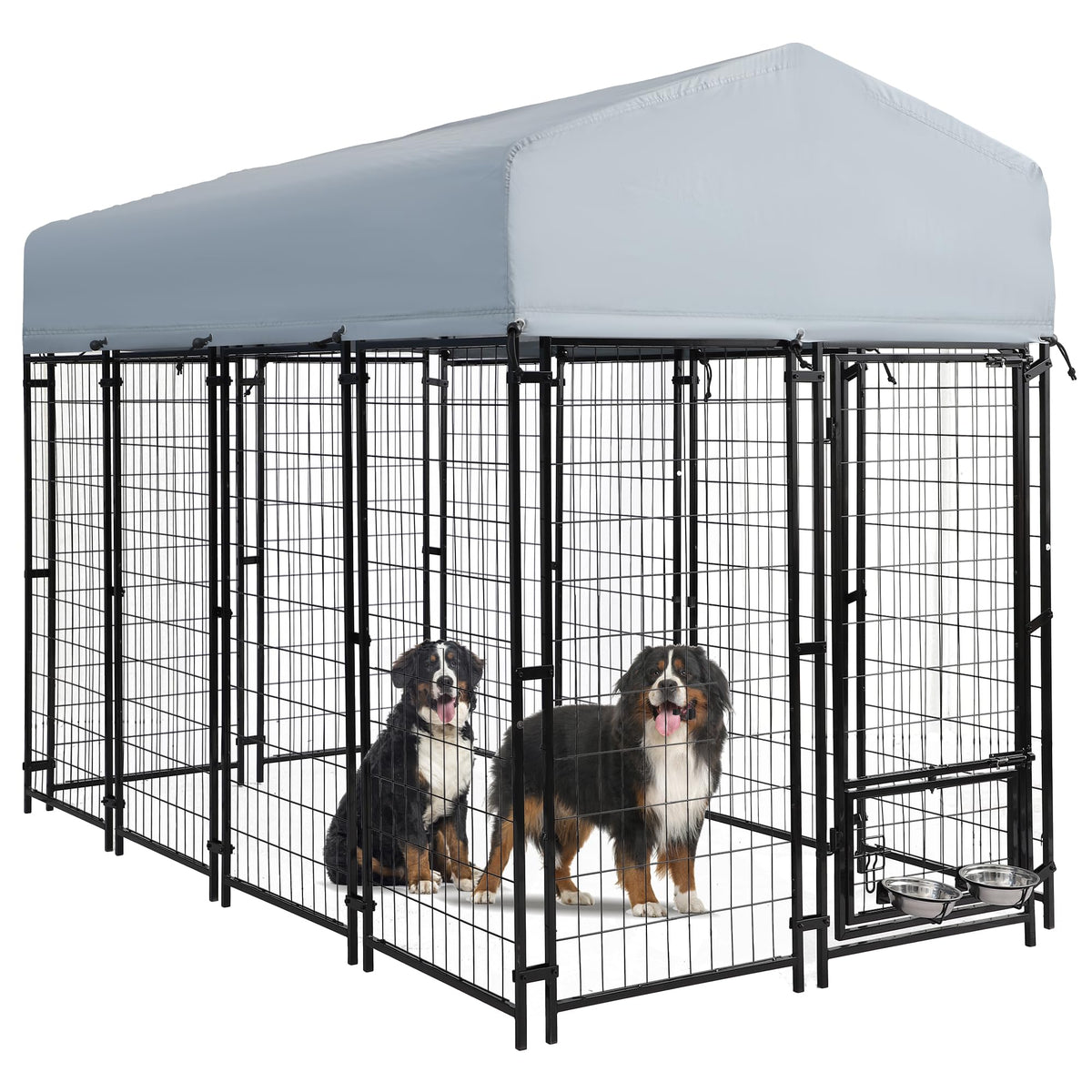 Dephet 8x4x6 FT Outdoor Large Dog Kennel with Waterproof Roof, Dog Playpen