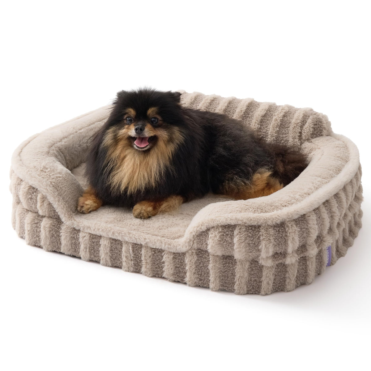 LE SURE Cute Cozy High Back Orthopedic Dog Beds Large Sized Dog,35" Beige