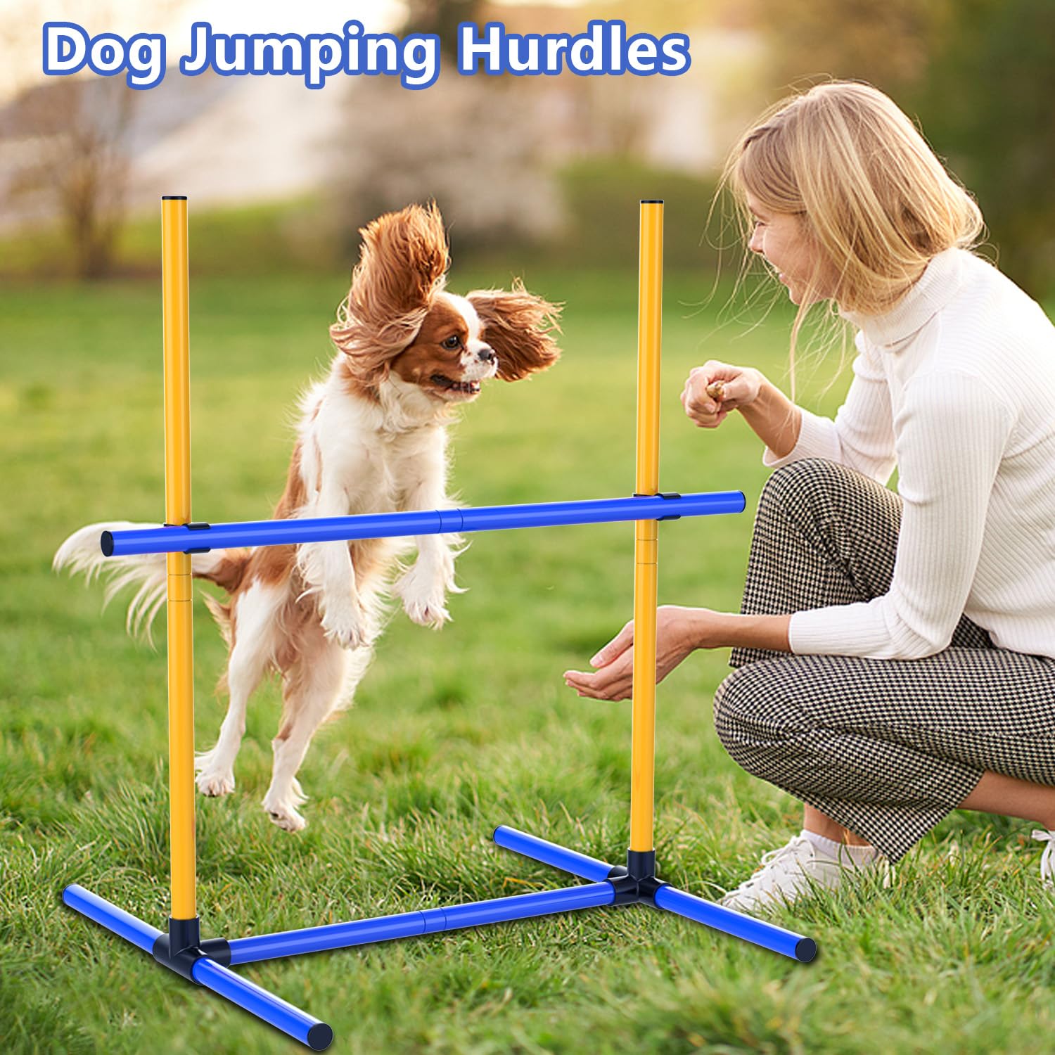 AHAILUOO Adjustable Dog Agility Hurdles with Carry Bag, 2 Sets