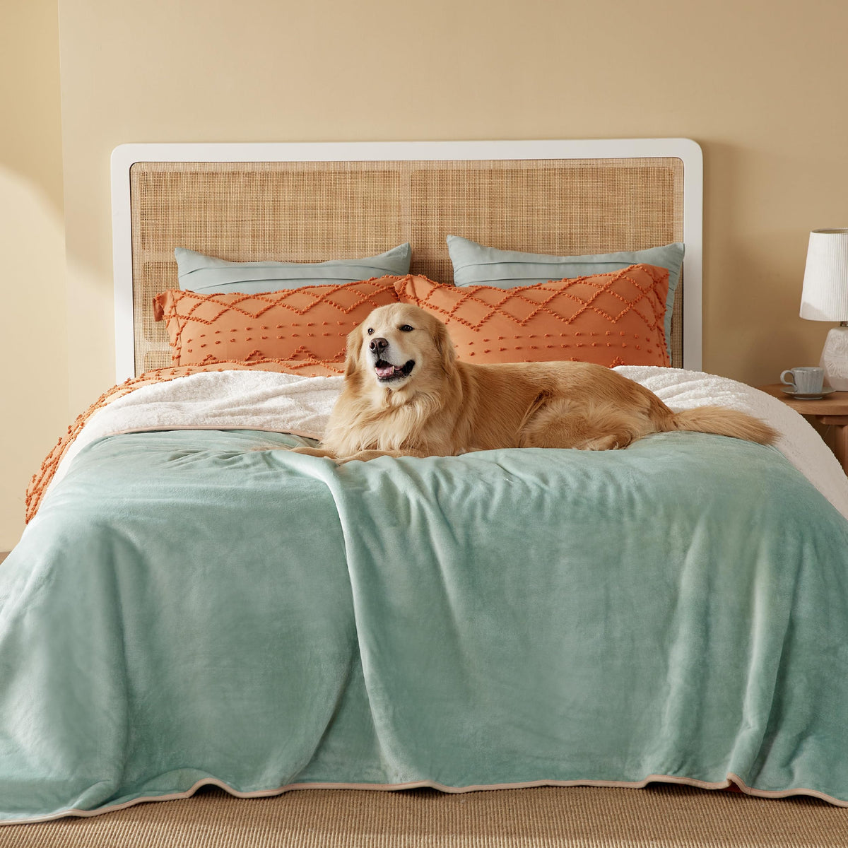 Bedsure Waterproof Blanket for Bed Soft Sherpa Fleece Throw,King 108"x86"