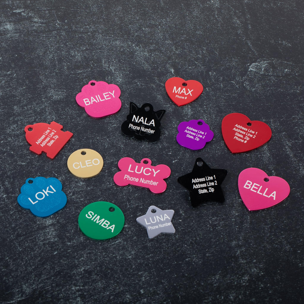 Providence Engraving Custom Engraved Aluminum Pet Tags, Cat & Dog ID Tags