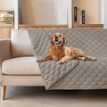 gogobunny 3X Stronger Waterproof Pet Blanket, Scratch Proof Furniture Protector for Dogs Cats, Reversible Cover 82x120 Inch, Dark Stone