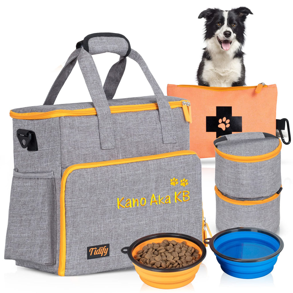 Customized Dog Travel Bag - You Name It and We Make It, Your Own Personalized Pet Travel Bag, Make It Special for You and Your Pet. (Light Grey)