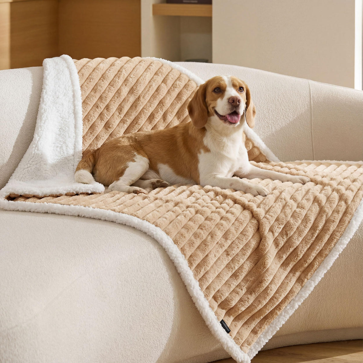 Bedsure ComfyFleece® Waterproof Dog Blankets for Large Dogs,50x60