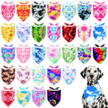 Pai Sence Tie Dye Dog Bandanas Bulk for Large Dogs Sewn Edges 33" 30 Pack L