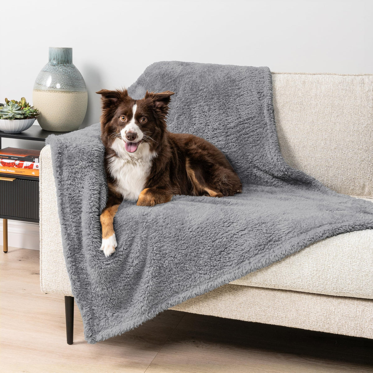 PetAmi Fluffy Sherpa Waterproof Dog Blanket for Medium Pet Cat 29x40, Blue