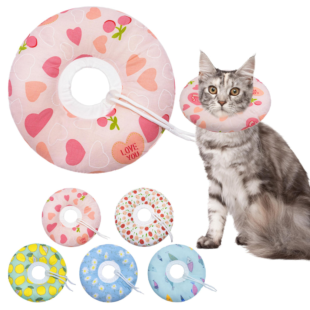Seyezo Cat Cone Collar Soft, Adjustable Cat Recovery Cone, Orange, Small