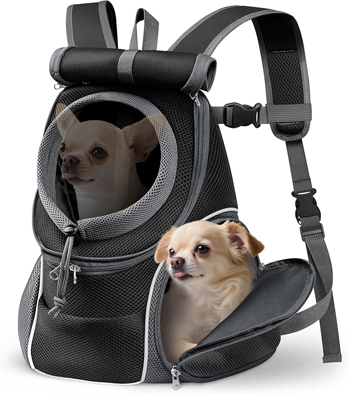 YUDODO Dog Front Carrier Backpack, Adjustable Breathable Dog Backpack