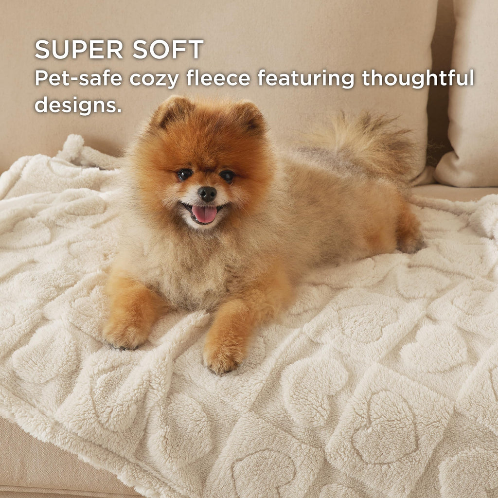 Bedsure Dog Blanket for Small Dogs Puppy Cats with Soft Fleece 25x35 White