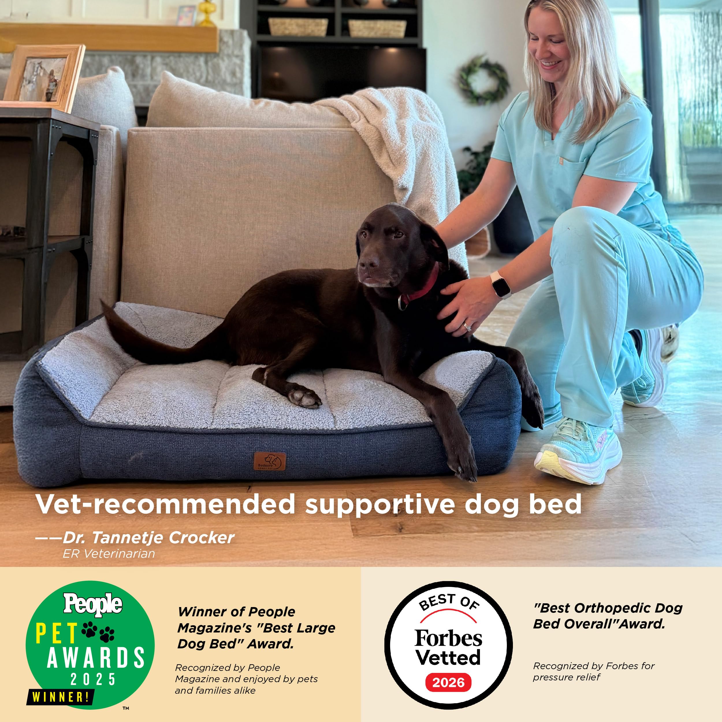 Bedsure SupportMax™ Extra Thick Orthopedic Dog Beds Large Sized Dog