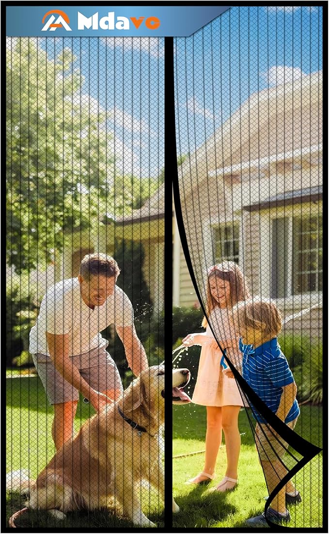 Magnetic Screen Door, Door Screen Magnetic Closure-Keeps Bugs Out Let Breeze in, Heavy Duty Mesh - Pet and Kid Friendly, Works with Front Doors, Sliding Doors Fit Door Size 72 x 80 Inch