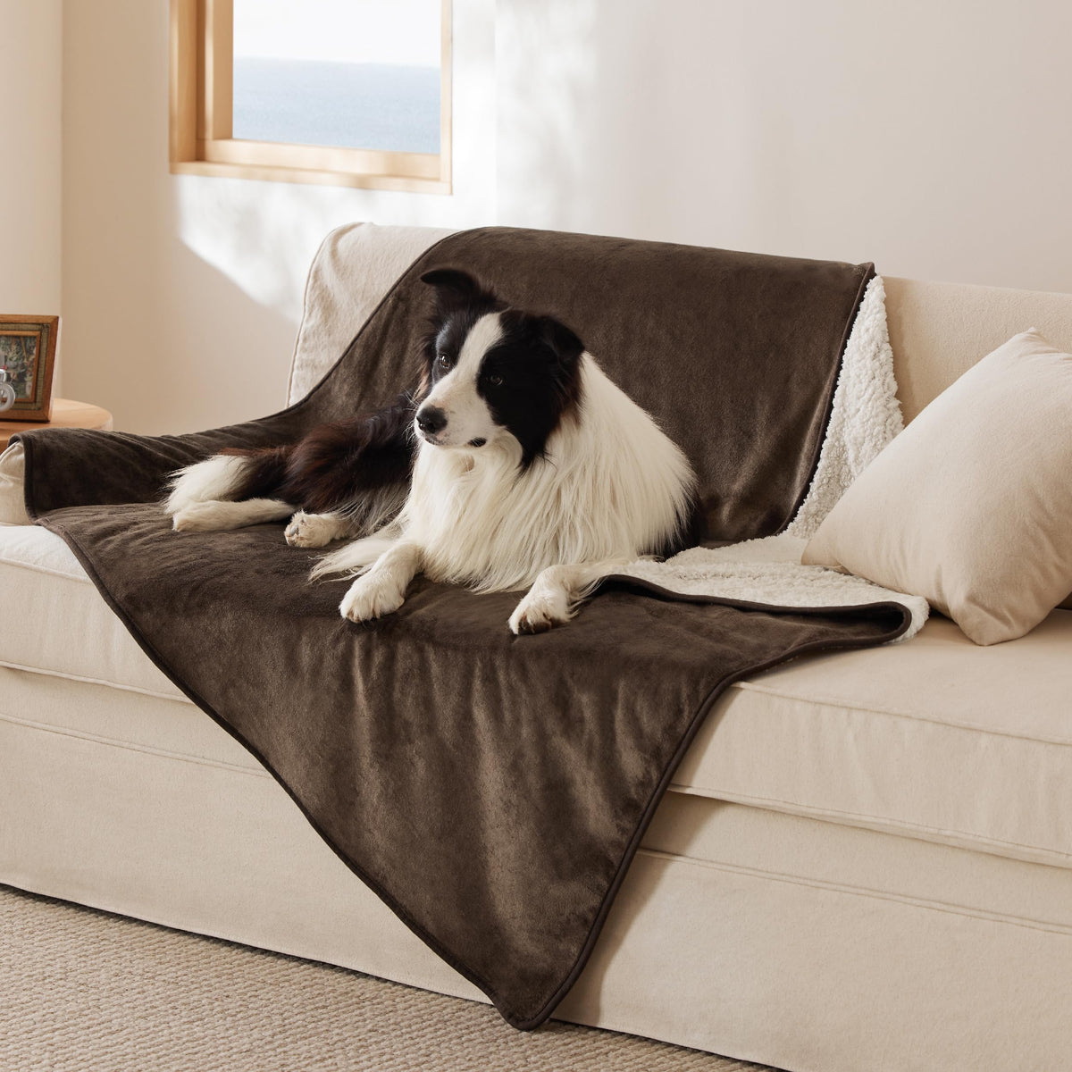 Bedsure Waterproof Blanket for Bed Soft Sherpa Fleece Throw,King 108"x86"