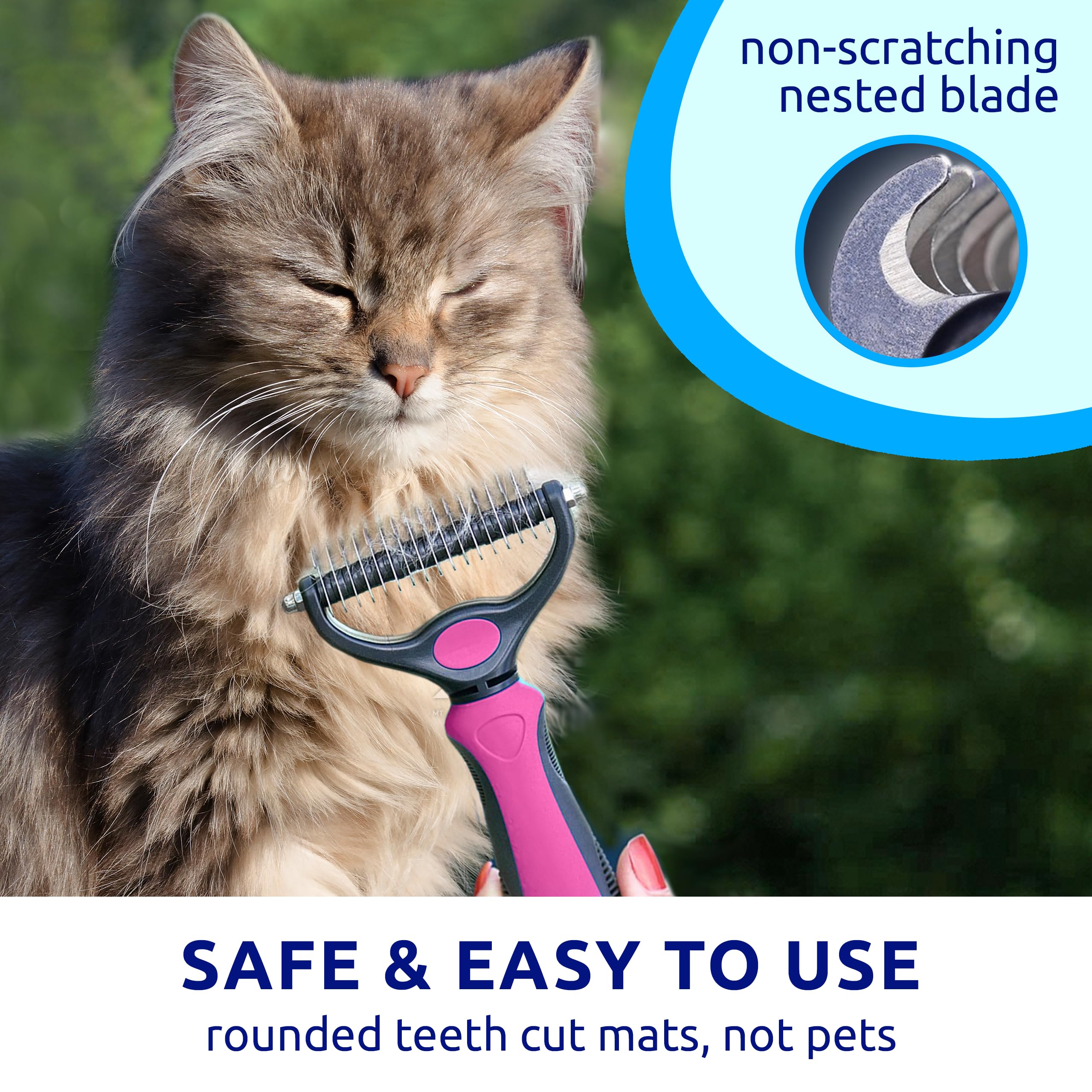 Pat Your Pet Deshedding Dog Brush For Shedding – Cat Brushes For Indoor Cats, Double-Sided Cat Brush Deshedding & Grooming Tool For Long Haired And Short Haired Dogs, Skin-Friendly