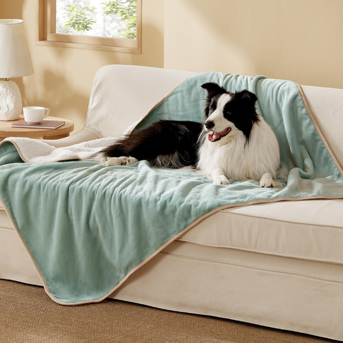 Bedsure Waterproof Blanket for Bed Soft Sherpa Fleece Throw,King 108"x86"