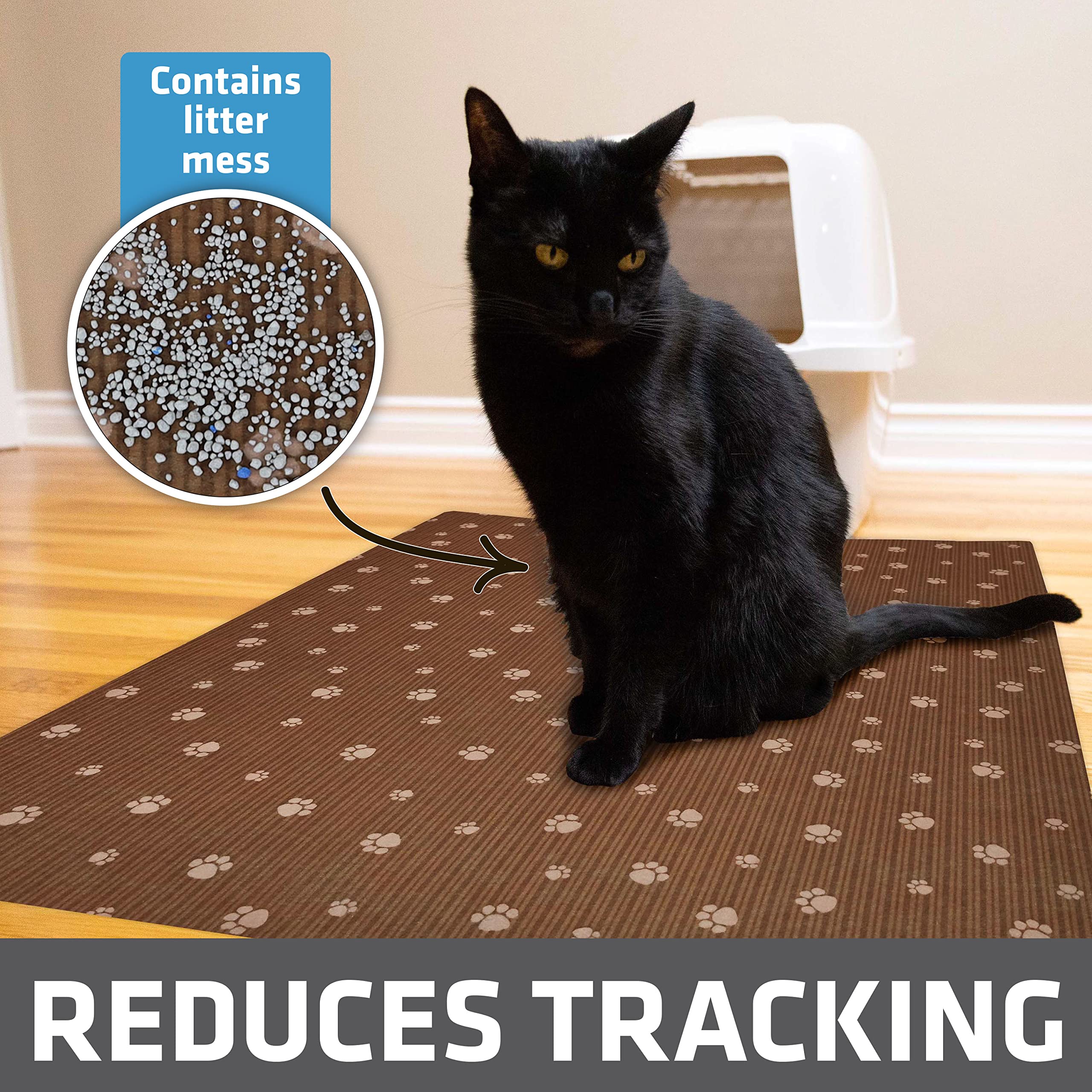 Drymate Cat Litter Box Mat, Litter Trapping Mat, Brown, 28x36 XL