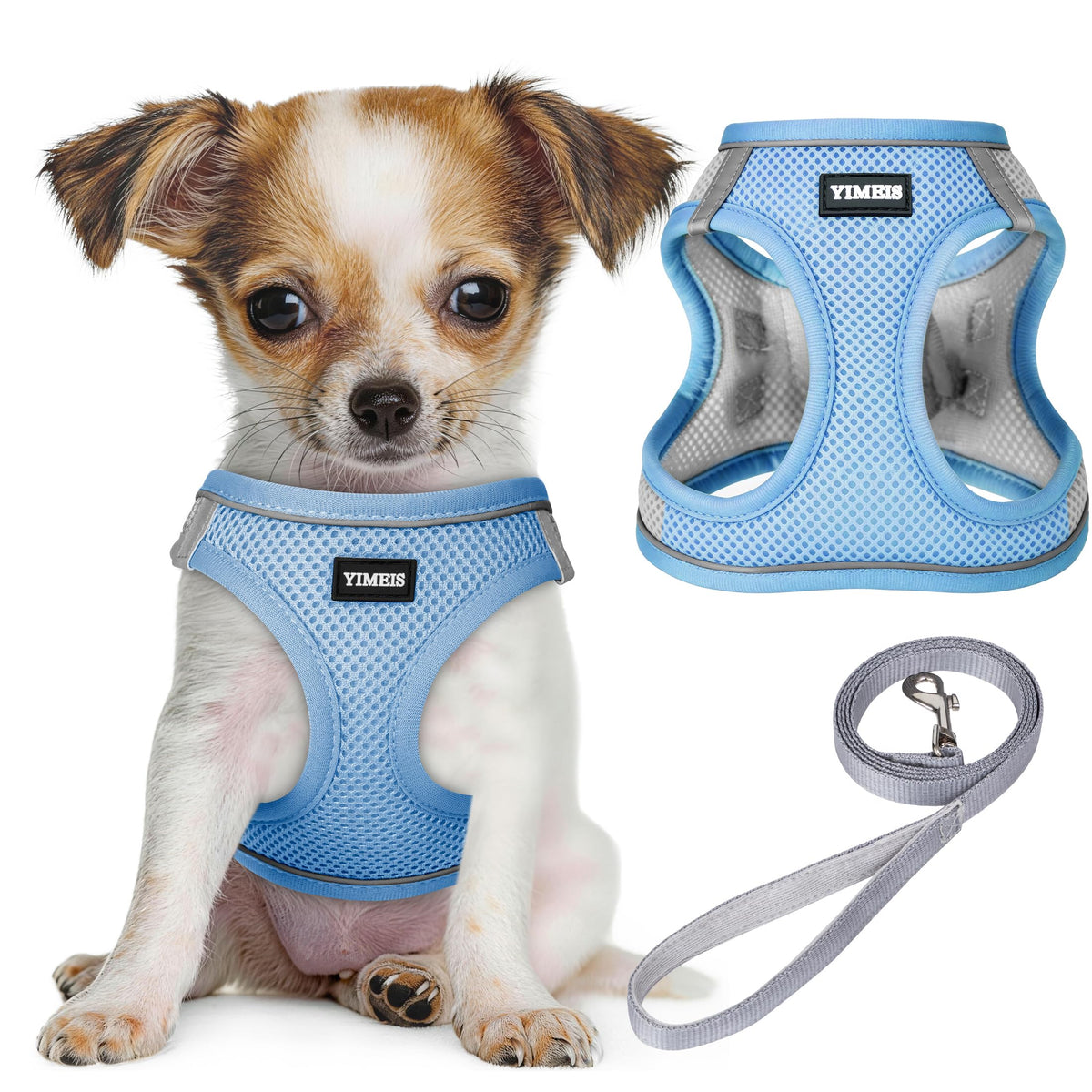 No Pull Dog Puppy Harness and Leash Set Reflective Mesh Vest Small