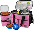 PetAmi Dog Travel Bag Organizer, Pet Supplies Tote Diaper Bag, Pink Medium