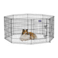 MidWest Homes for Pets 30-Inch Exercise Pen, for Indoor and Outdoor Use, 16 Sq Feet of Play, Single Door Folding Dog Pen, with Large Door Opening & Secure Latch, Easy to Set Up, Foldable Dog Playpen