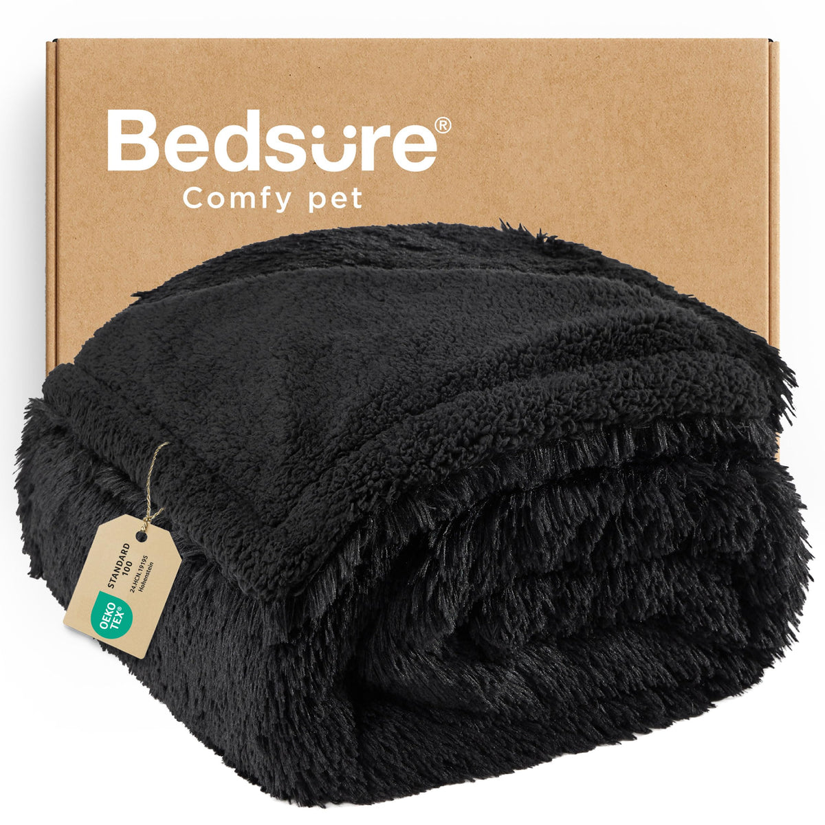 Bedsure Waterproof Dog Blankets for Large Dogs, Fluffy Faux Fur, 60×80"