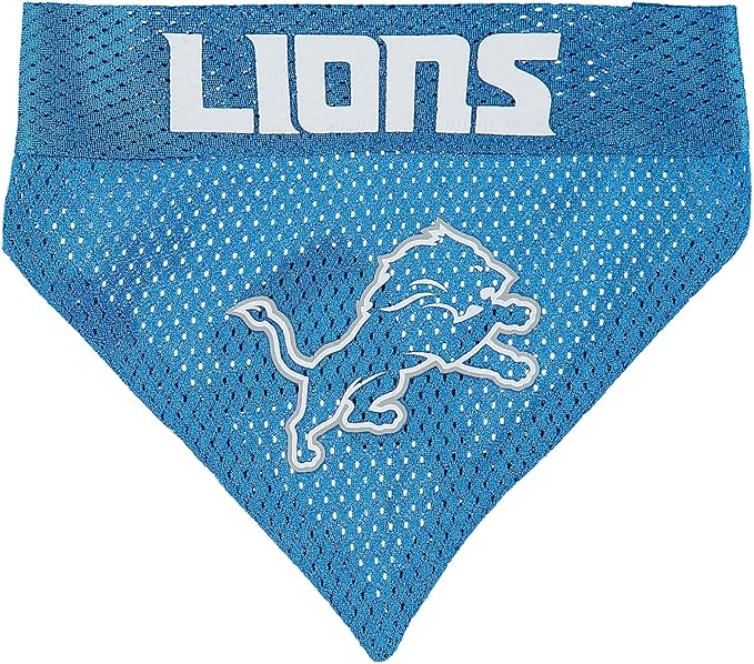 NFL DOG BANDANA - DETROIT LIONS REVERSIBLE PET BANDANA. 2 Sided Sports Bandana with a PREMIUM Embroidery TEAM LOGO, Large/X-Large. - 2 Sizes & 32 NFL Teams available