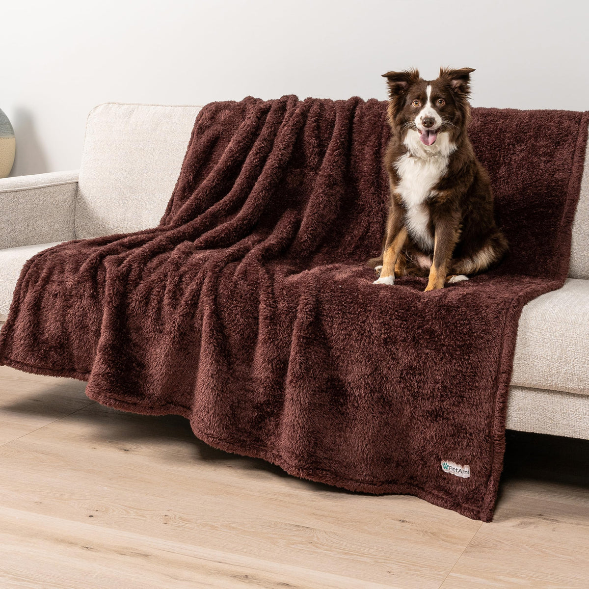 PetAmi Fluffy Sherpa Waterproof Dog Blanket for Medium Pet Cat 29x40, Blue