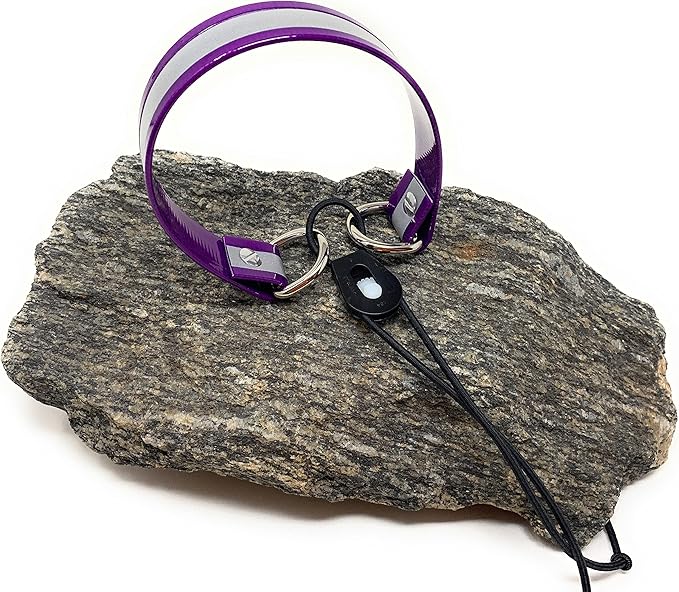 Sparky Pet Co Surefit 3/4" Bungee Dog Collar, Waterproof Biothane E-Collar Replacement Strap with Nexus Wheel Lock, Fits Garmin, Dogtra, SportDOG & Educator (Reflective Purple)
