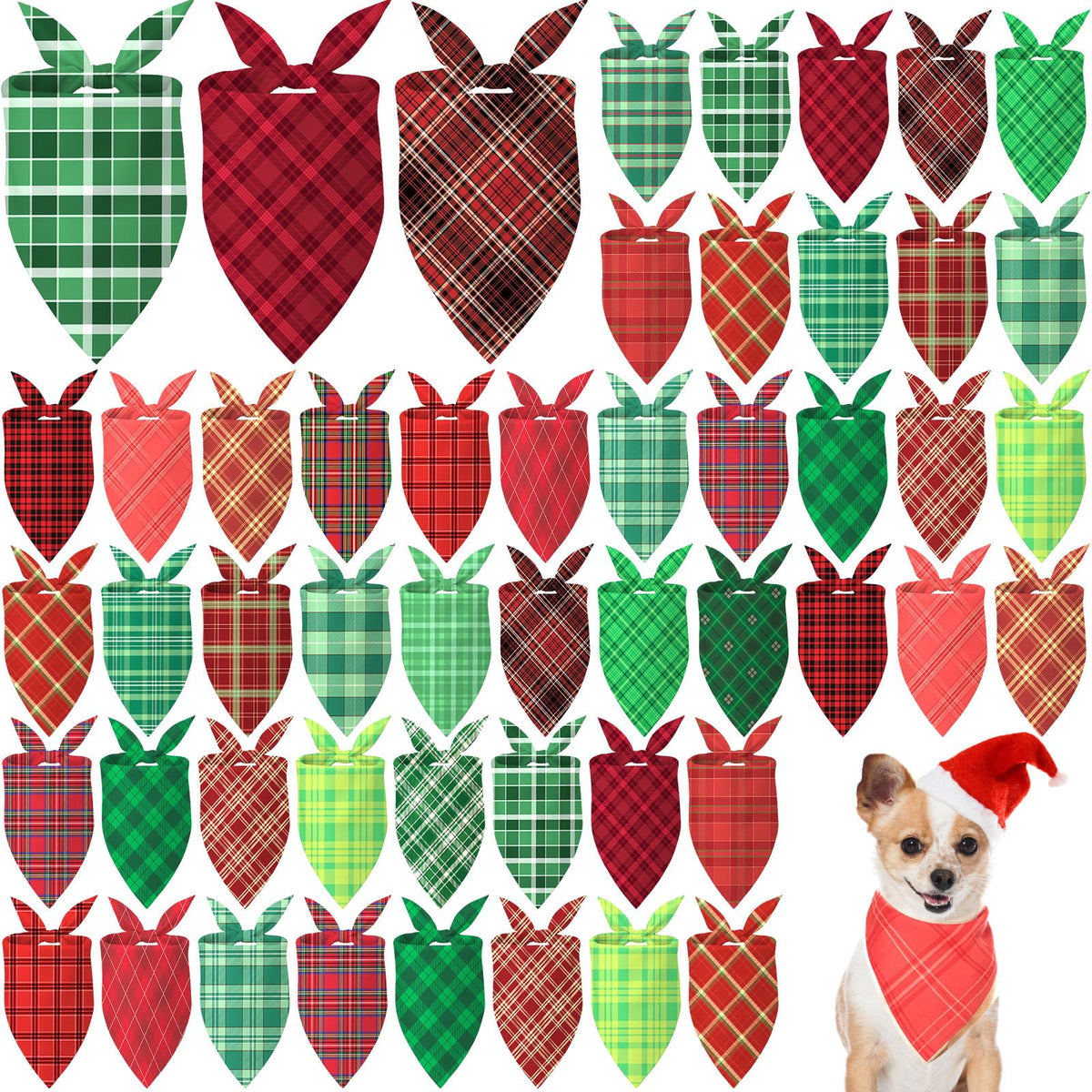 Abbylike 50 Pcs Paw Print Dog Bandanas Bulk, Halloween & Birthday Party