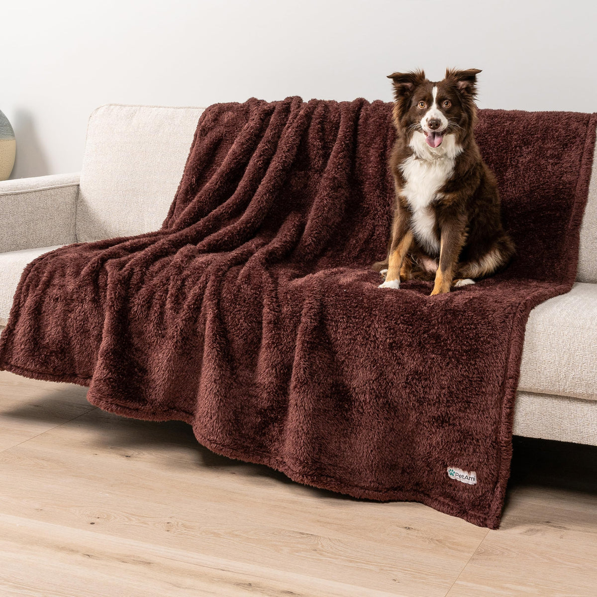 PetAmi Fluffy Sherpa Waterproof Dog Blanket for Medium Pet Cat 29x40, Blue