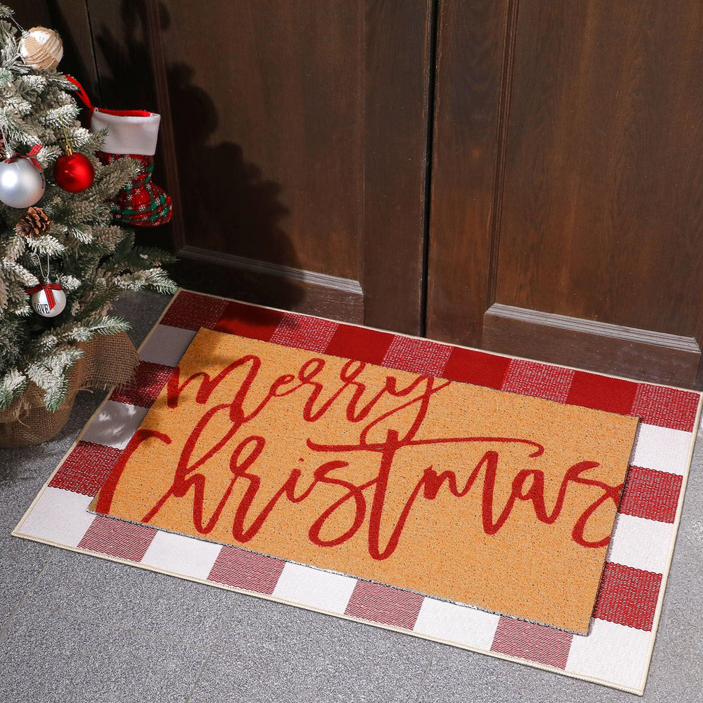 Tinideya 2 23.6 X 35.4 Inches Red White Plaid Red White
