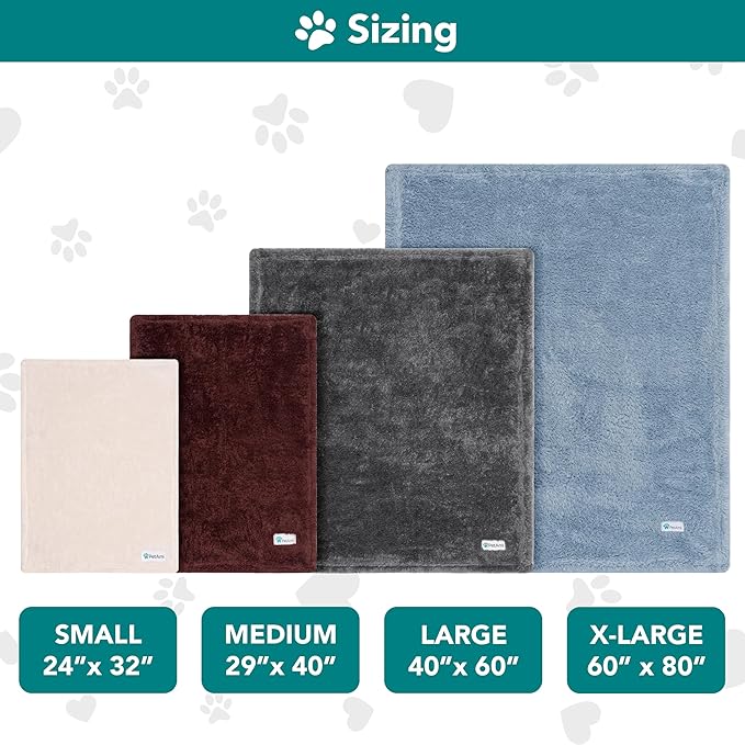 PetAmi Soft Plush Sherpa Dog Blanket for Pet Cat, Large 40x60, Beige