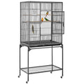 Yaheetech 63-Inch Wrought Iron Rolling Large Bird Cage for African Grey Small Quaker Amazon Parrots Canary Bird Flight Cage