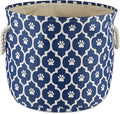 Bone Dry 6192 Pet Storage Collection Lattice Paw Print, Medium Round, Nautical Blue
