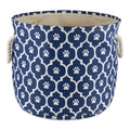 Bone Dry 6192 Pet Storage Collection Lattice Paw Print, Medium Round, Nautical Blue