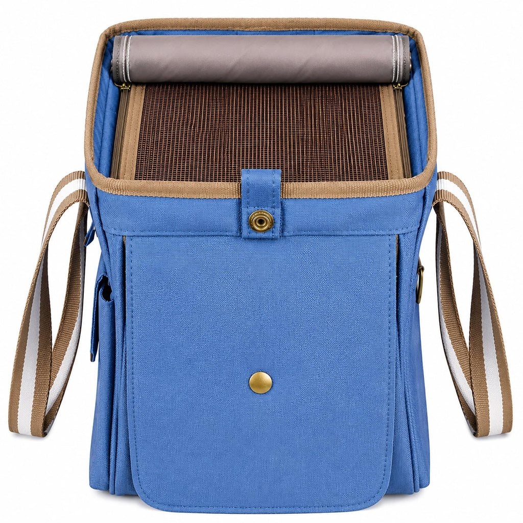 Pet Life Pet Carrier - Dual-Pocketed Airline Approved Carrier - Blue