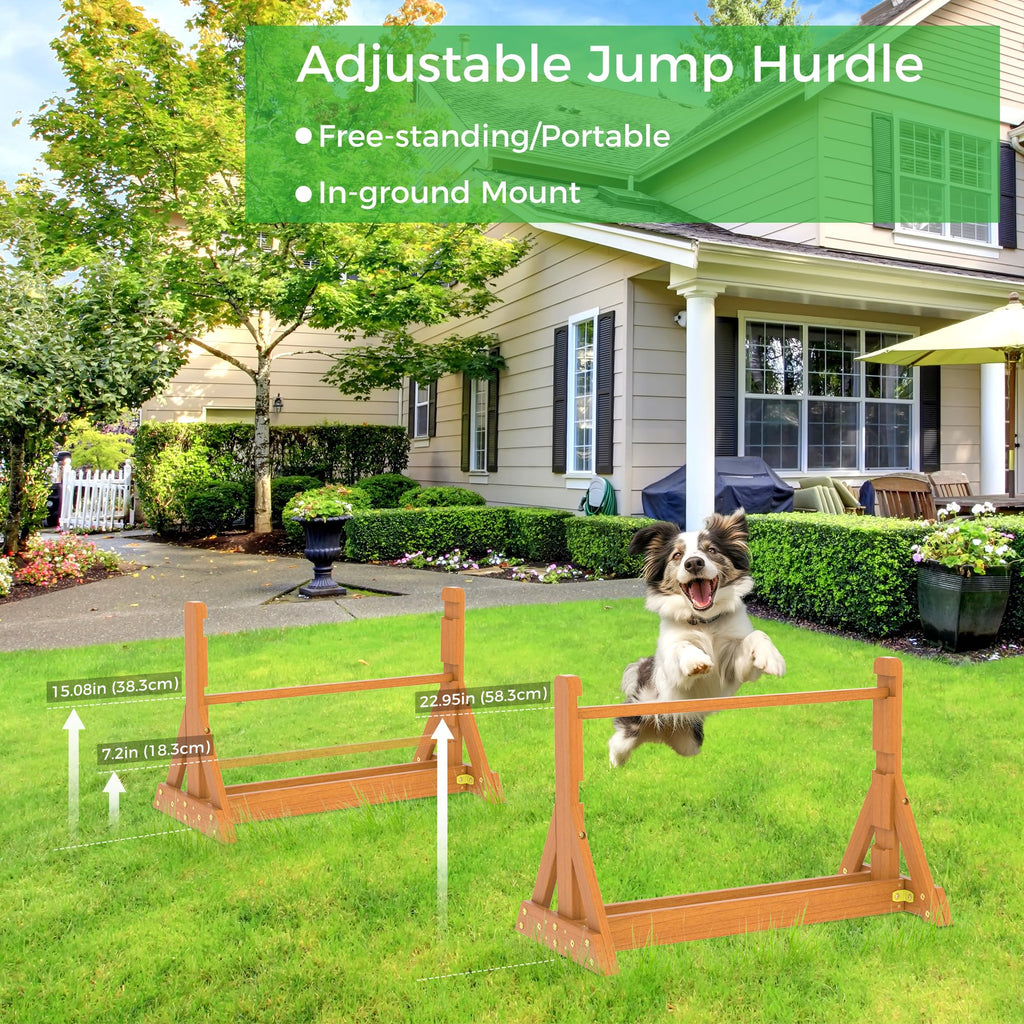 SuniBoxi Dog Agility Set, Wooden Dog Agility Jumps & Dog Hurdles,Dog Agility Equipment