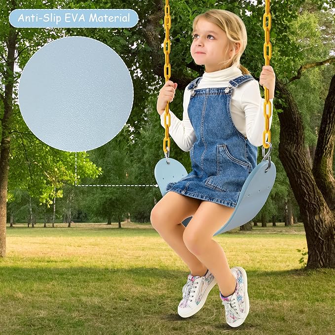 Sunnyglade 8PCS Swings Seats Heavy Duty 66" Chain Support 250lb Pastel Blue