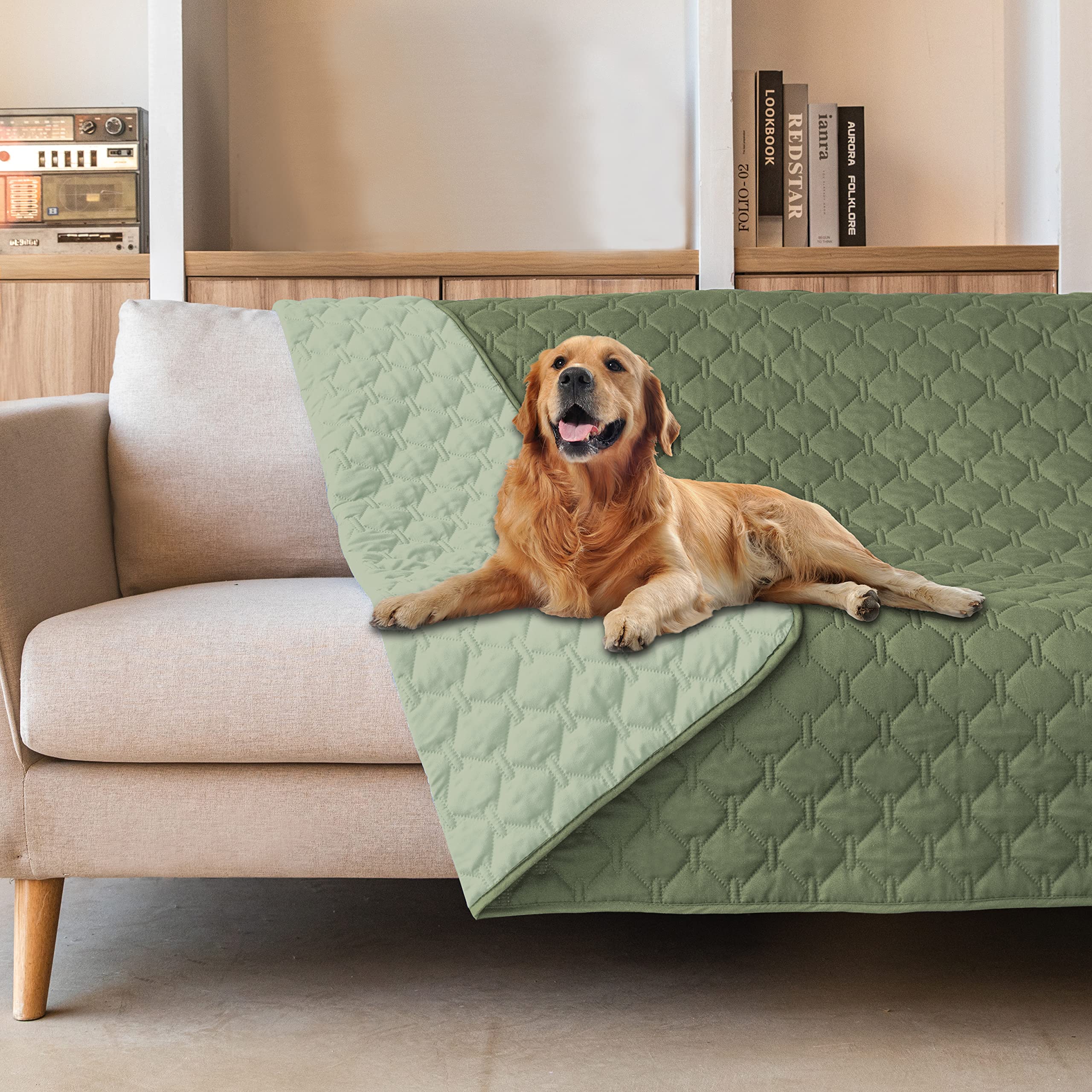 gogobunny 3X Stronger Waterproof Pet Blanket, Scratch Proof Furniture Protector for Dogs Cats, Reversible Cover 82x120 Inch — 52x82 Inch (Pack of 1)