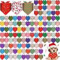 Sanwuta 120 Pcs Christmas Dog Bandanas Bulk Xmas Bandanas for Dogs Triangle Kerchief Bibs Scarf Set for Pet Christmas Costume Photo Props Accessories Pet Shops Grooming, 30 Styles