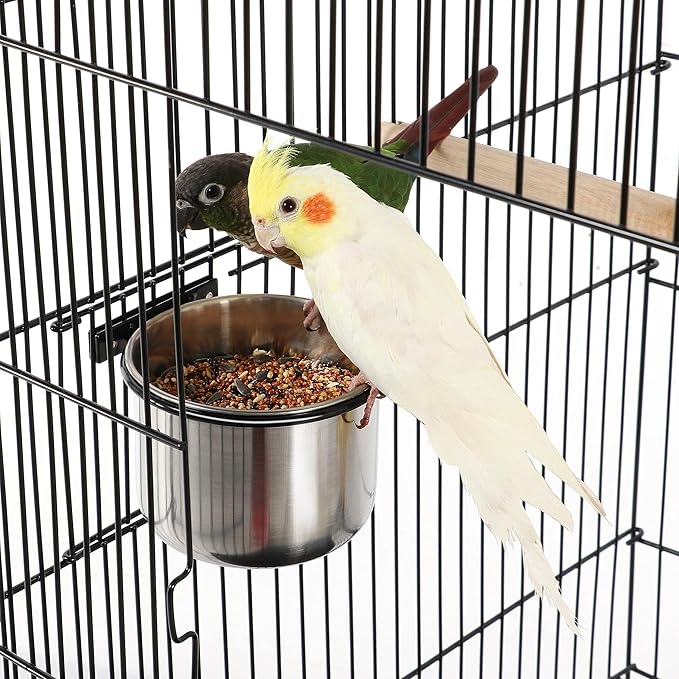 Yaheetech 57" Open Top Bird Cage with Detachable Rolling Stand & Storage Shelf, Parrot Cage for Cockatiels, Quaker, Conures, Caique & Small to Medium Parrots
