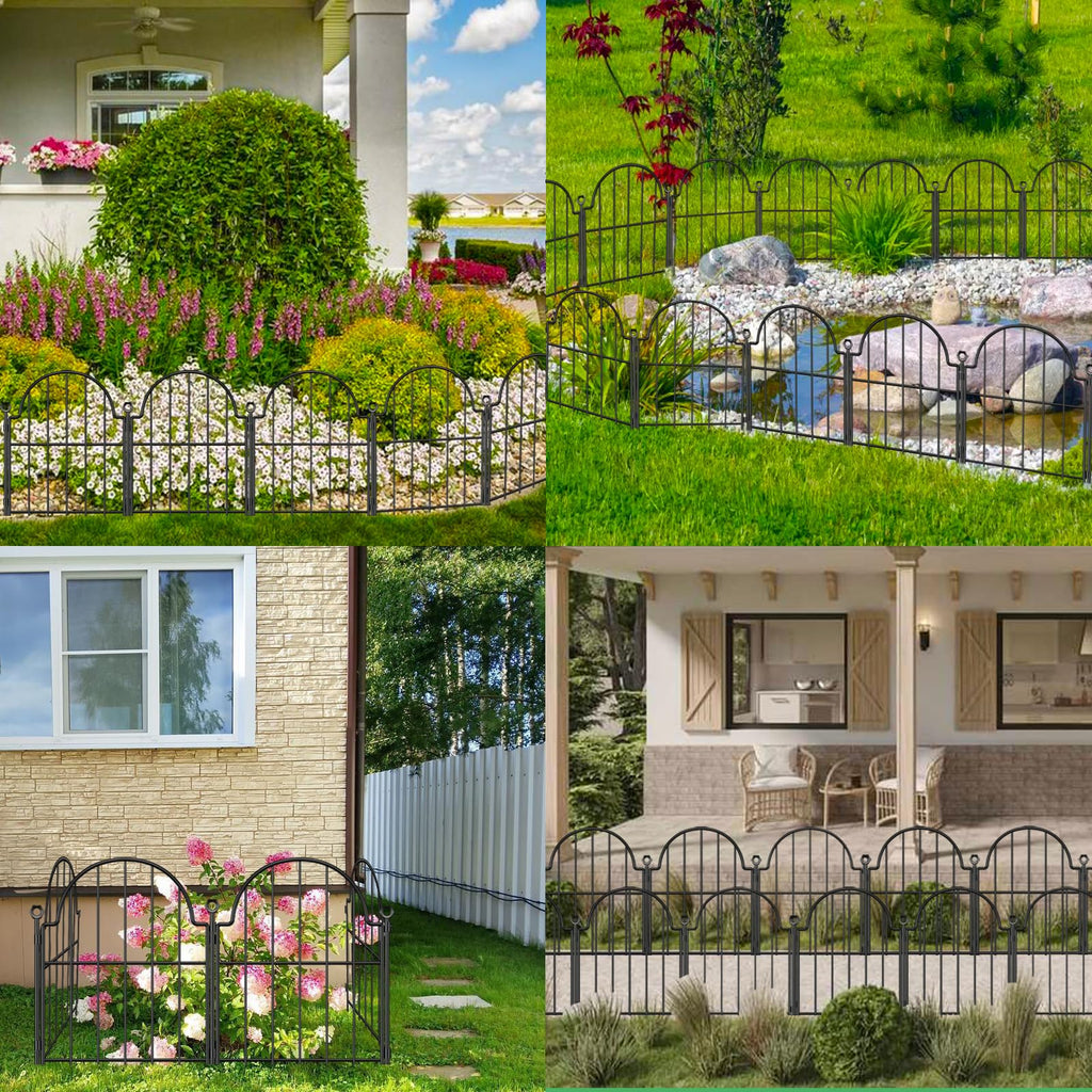 Blingluck Decorative Garden Fence, 17in(H) x 21ft(L), with Ground Stake