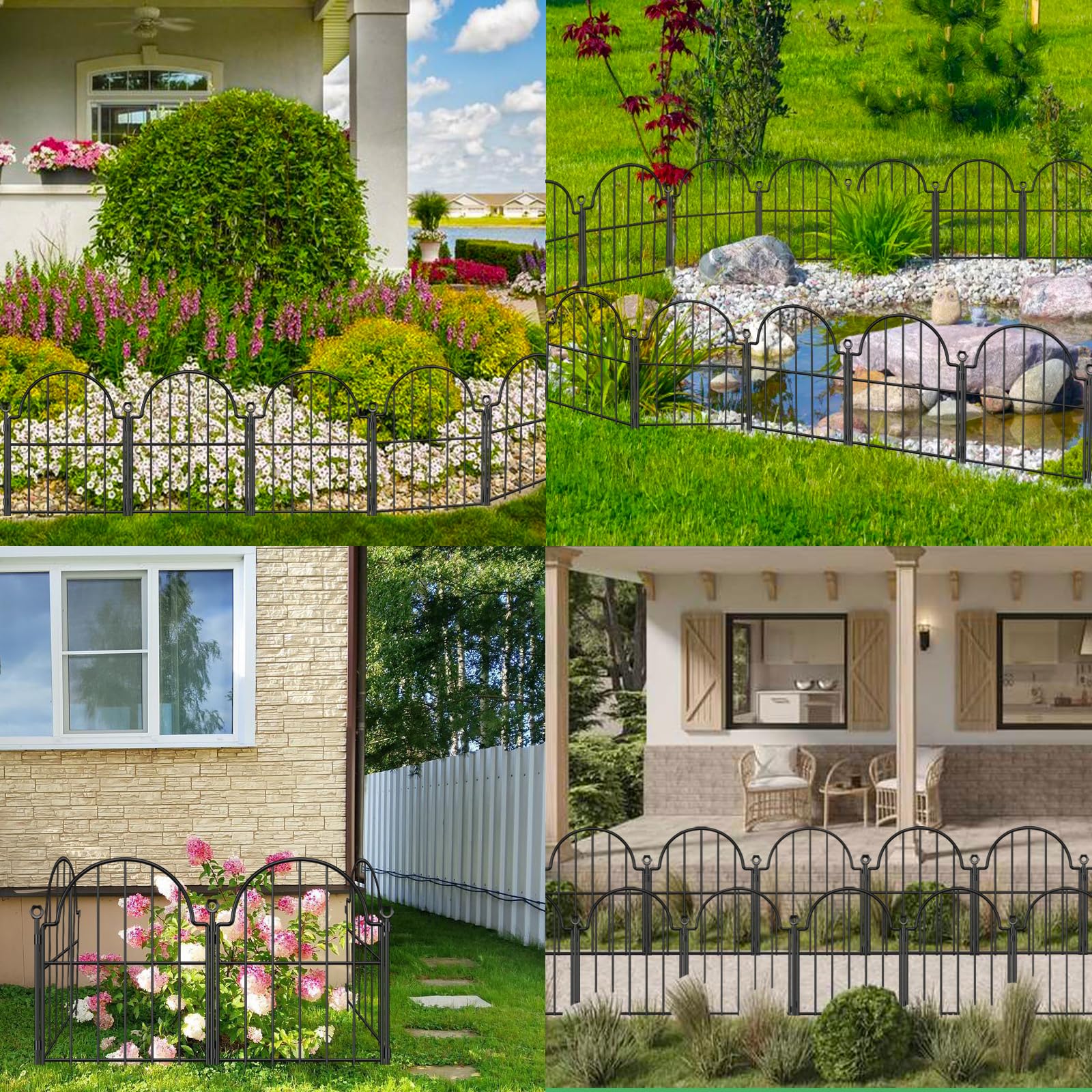 Blingluck Decorative Garden Fence, 17in(H) x 21ft(L), with Ground Stake