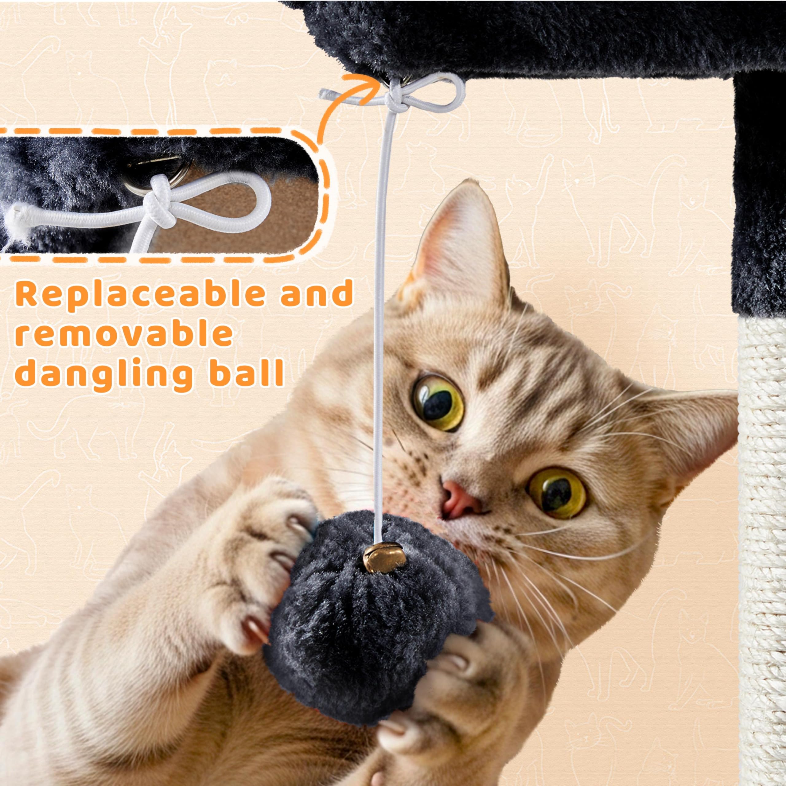 Yaheetech 82.5in Tall Cat Tree for Large Cats, Sturdy Multi-Level Condo