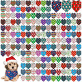 Aliceset 180 Pcs Christmas Dog Bandanas Bulk Christmas Bandanas for Dogs Adjustable Washable Pet Triangle Scarf Cute Kerchief Scarves for Pet Xmas Party Costume Accessories Decorations